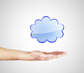 hand shows cloud