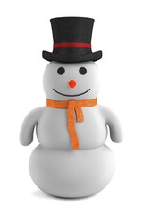 realistic 3d render of snowman