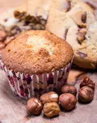 home made muffins with hazelnuts and cookies