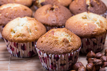 home made muffins with hazelnuts