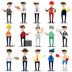 cartoon occupation set