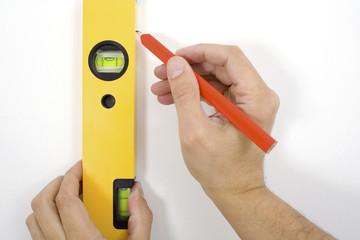 Vertically leveling / Measurement of a spirit level.