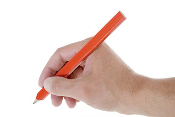 Hand with pencil.