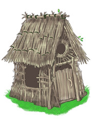 Fairy house from Three Little Pigs fairy tale © passengerz