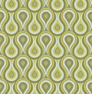 Seamless retro drops background pattern green