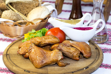 chicken wings on the table in a restaurant