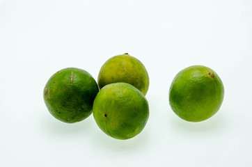 Green Lemon on white background