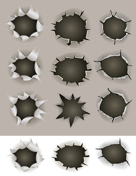 Bullet And Shotgun Holes Set
