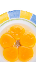 Egg yolk in a ceramic bowl