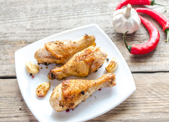 Grilled chicken drumsticks