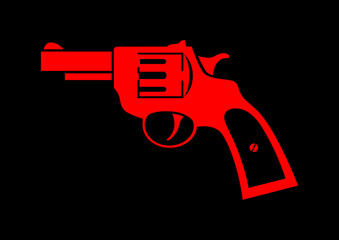 Red revolver icon