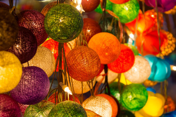 Traditional asian glowing lamps