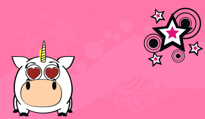 Obraz premium unicorn baby ball cartoon I love background in vector format 