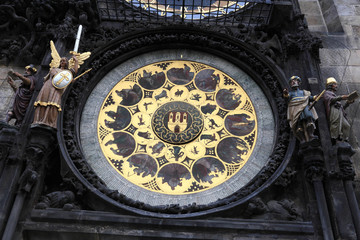 View of medieval astronomical clock