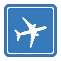 Fototapeta premium Avion de ligne dans un panneau