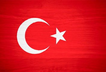 Turkey flag on wood texture