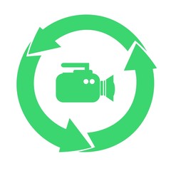Caméscope dans un symbole recyclage