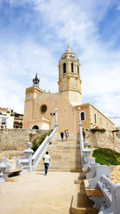 Obraz premium Iglesia de Bartomey y Santa Tecla en Sitges, Barcelona