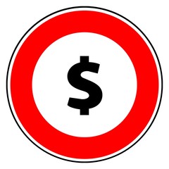 Dollar dans un panneau de signalisation