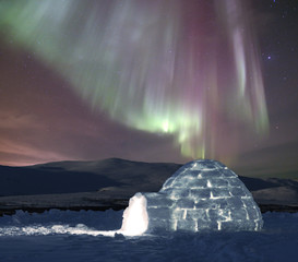 Iglu mit Nordlicht