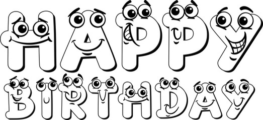 happy birthday sign coloring page