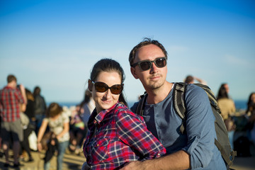 Tourist couple in the city