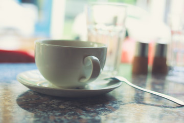 Cup of coffee on a table