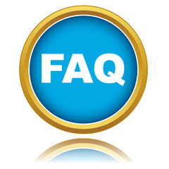 Blue faq vector icon