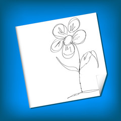 Vector Sketch Illustration - camomile