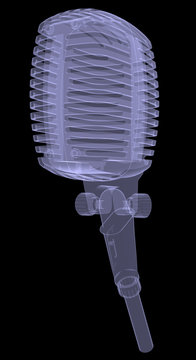 Studio microphone. X-ray render