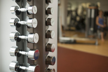 Obraz premium shiny metal dumbbells