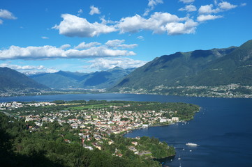 Fototapeta na wymiar Panoramic view on Ascona on a sunny day