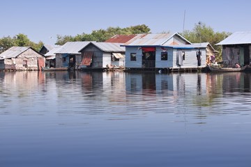 Fototapeta na wymiar Cambodia - floating village on Tonle Sap lake
