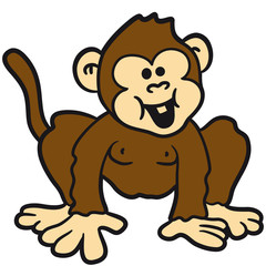 Obraz premium Kleiner Süßer Sitzender Affe