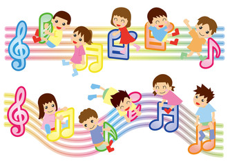 譜面とキッズ(アジア)