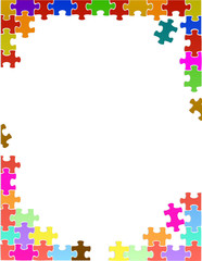 colorful puzzle pieces border template
