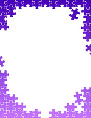 purple puzzle pieces border template