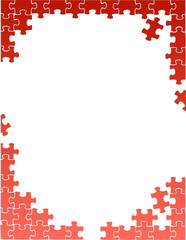 red puzzle pieces border template