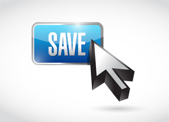 save blue button illustration design