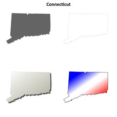 Connecticut outline map set