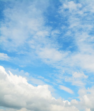 blue sky and soft clouds