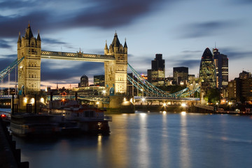 Tower Bridge and Liverpool street area, London.