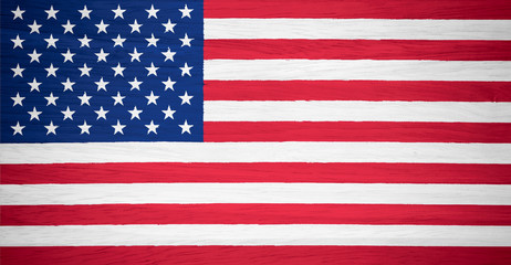 Obraz premium USA flag on wood texture