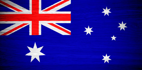 Australia flag on wood texture