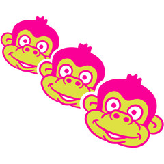 Bunte Neon Affen Design