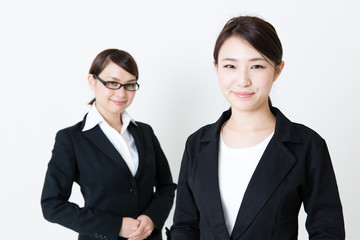 asian businesswomen on white background