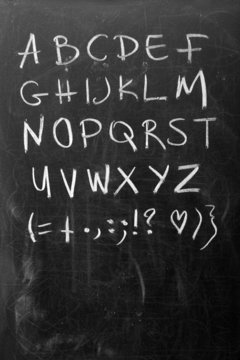 Alphabet on blackboard