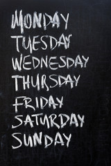 Weekdays on blackboard