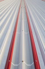 Roof sheet pattern with corrugated shape consist of metal and polycarbonate or skylight in...