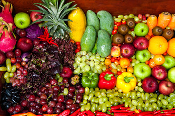 Fototapeta na wymiar Fruits and Vegetables Still life Art Design